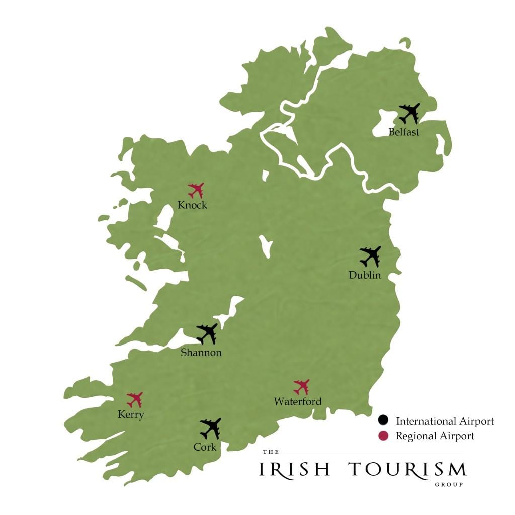 harta irlanda de sud aeroporturi