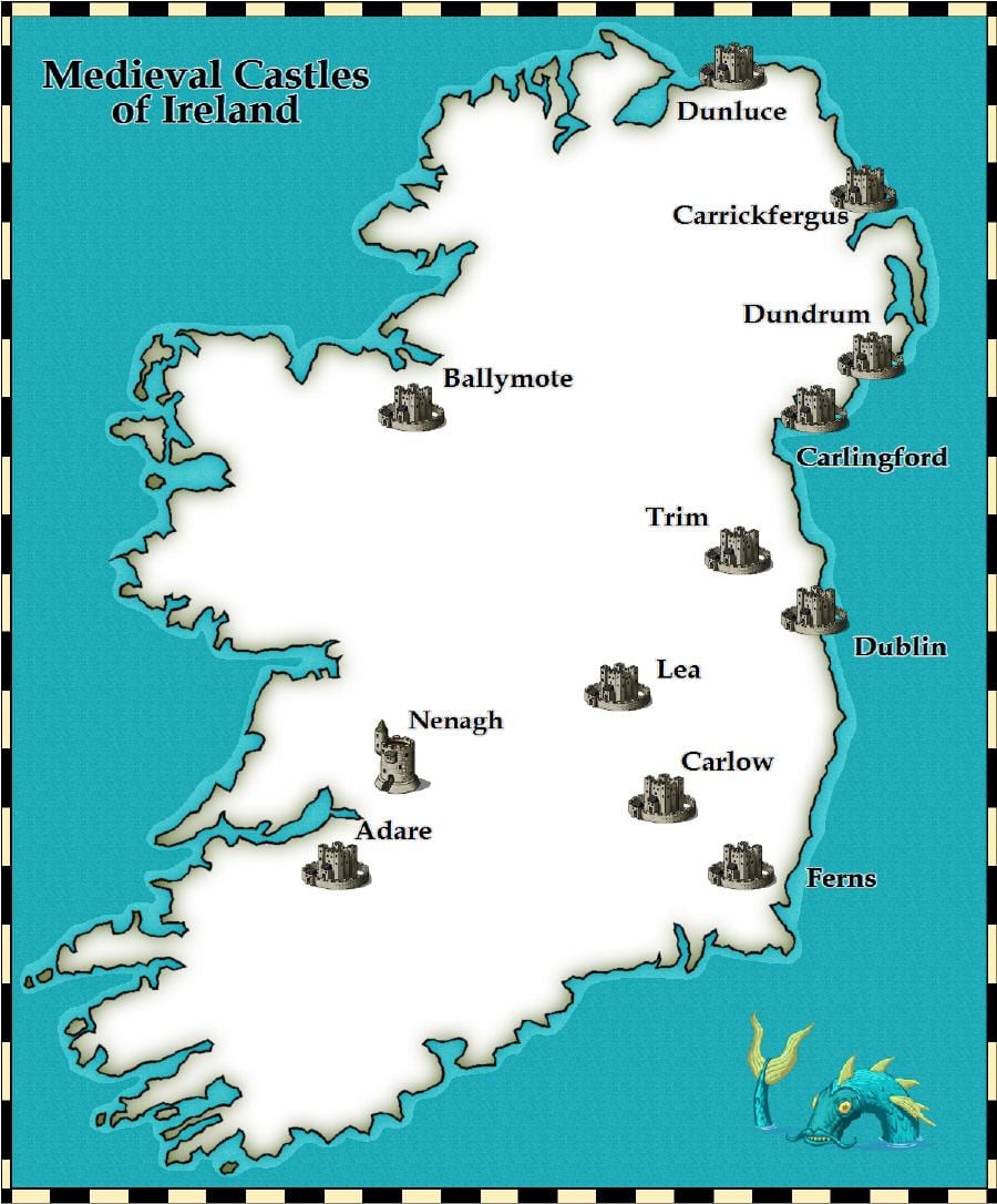 harta de castele din irlanda