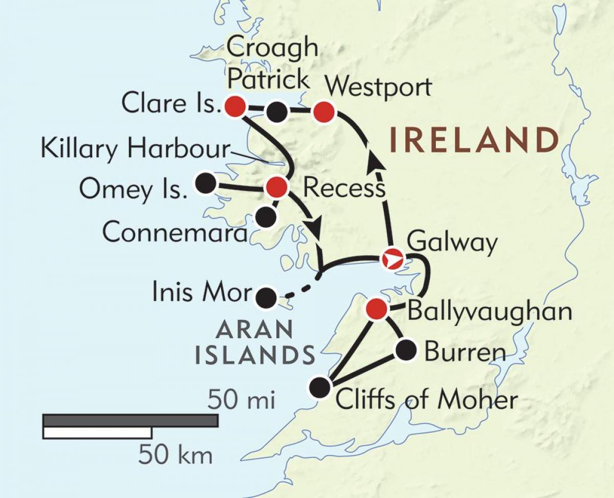 harta de pe coasta de vest a irlandei 