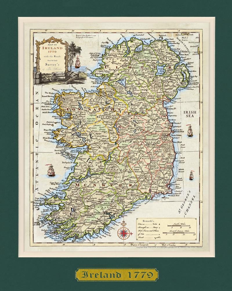 harta hartă încadrată de irlanda
