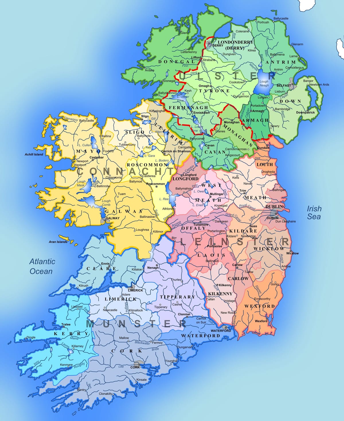irlanda harta de atracții turistice
