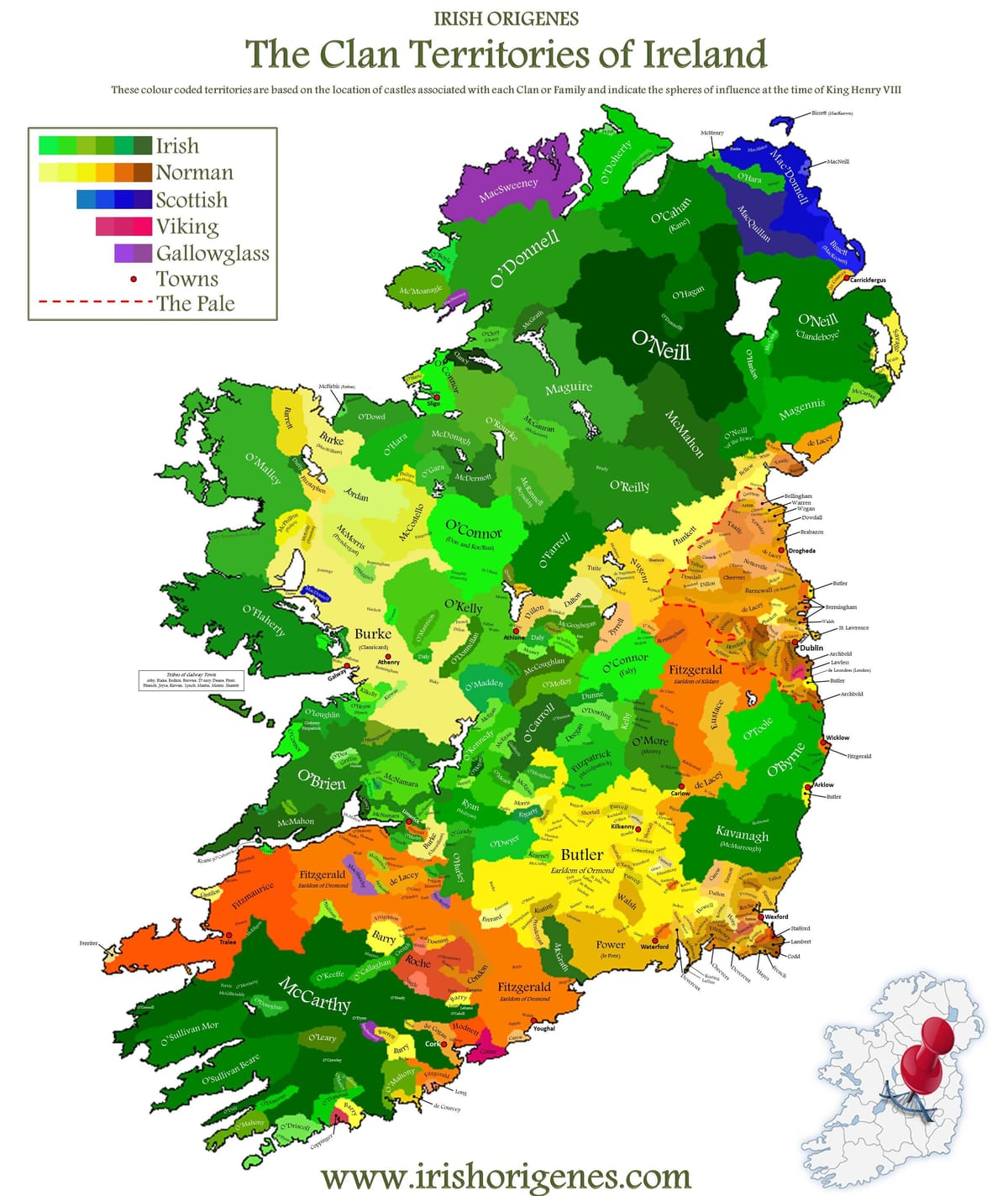 harta de clan harta din irlanda
