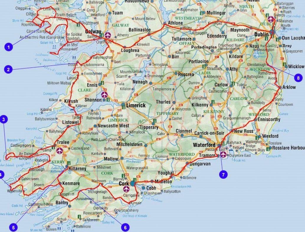 harta călătorie în irlanda