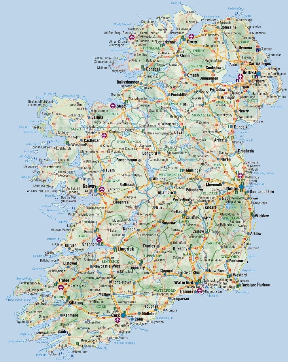 harta coasta de est a irlandei