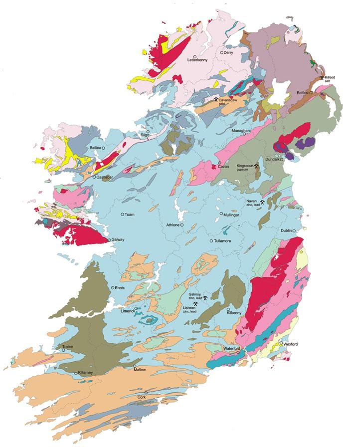 harta geologică harta din irlanda