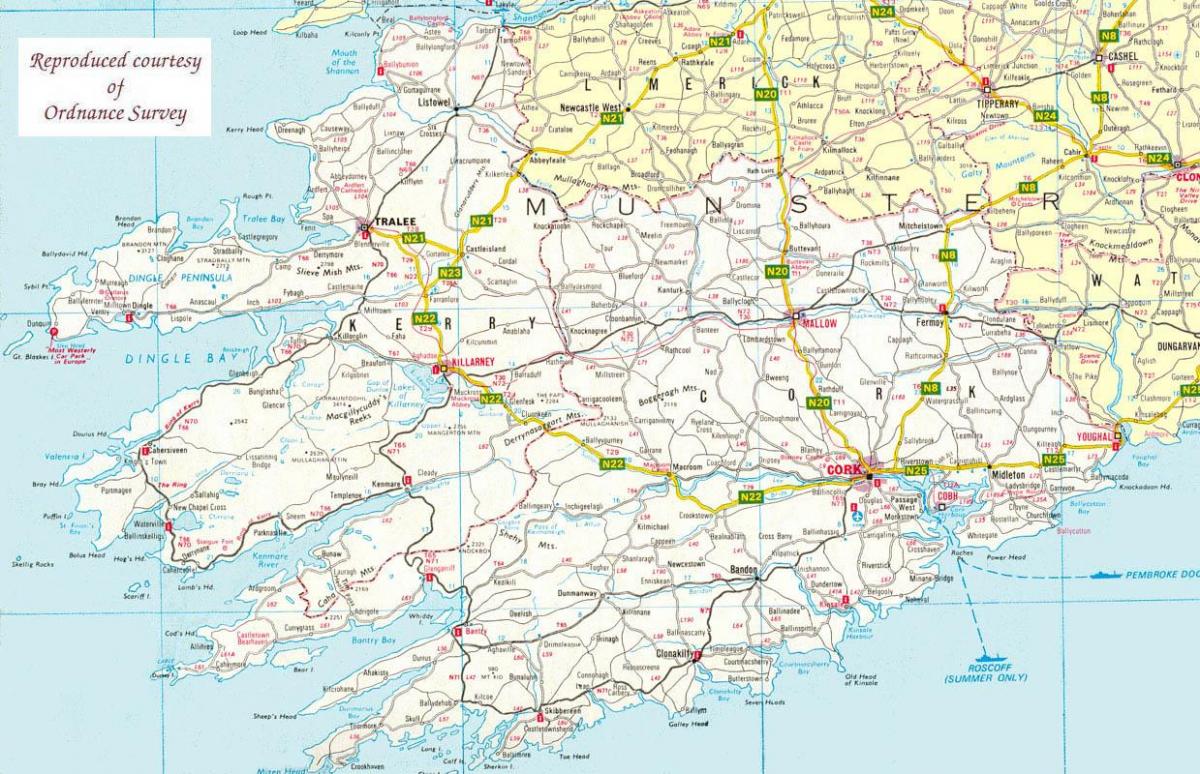 harta de harta de irlanda de nord-vest