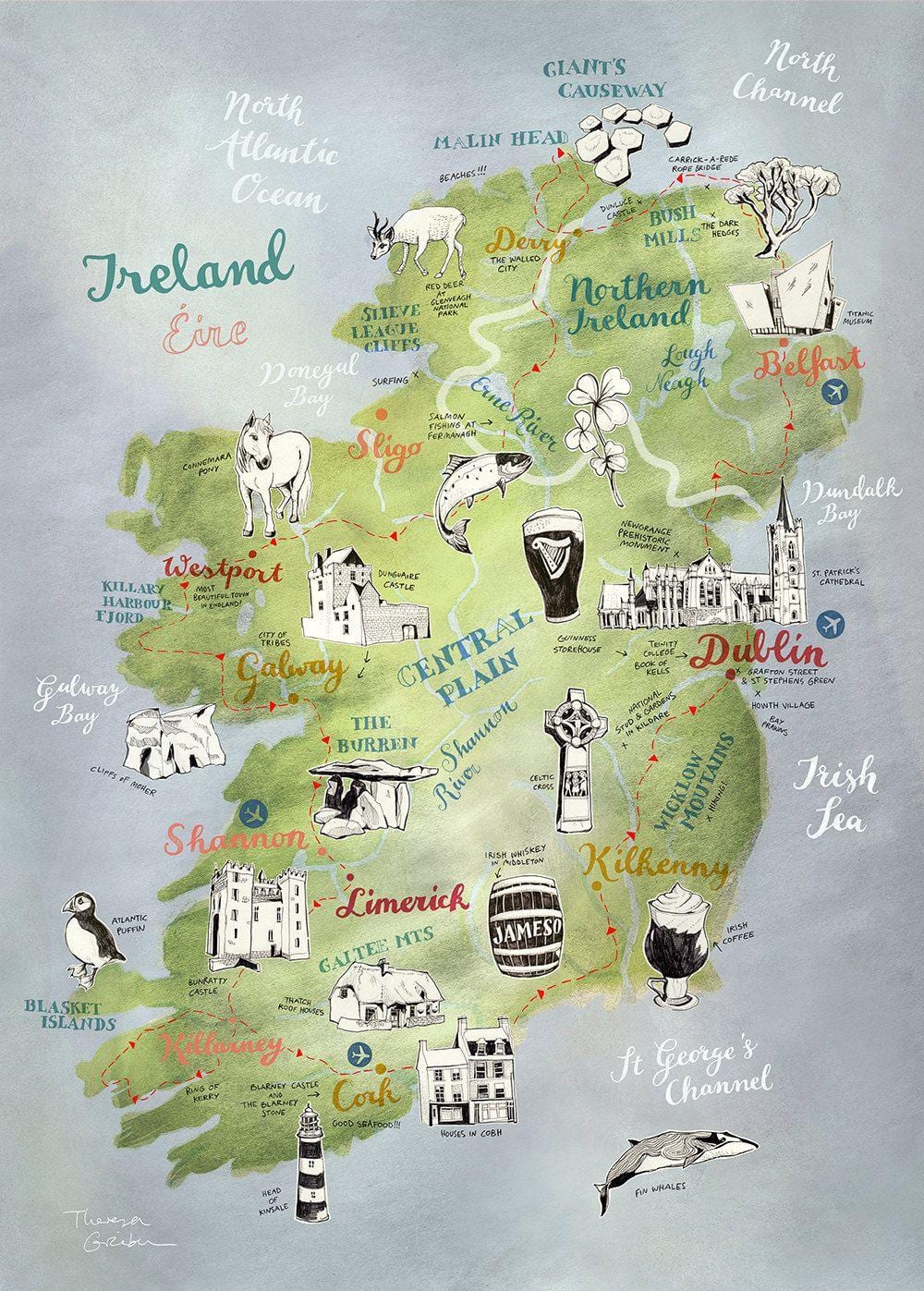 harta de harta din irlanda poster