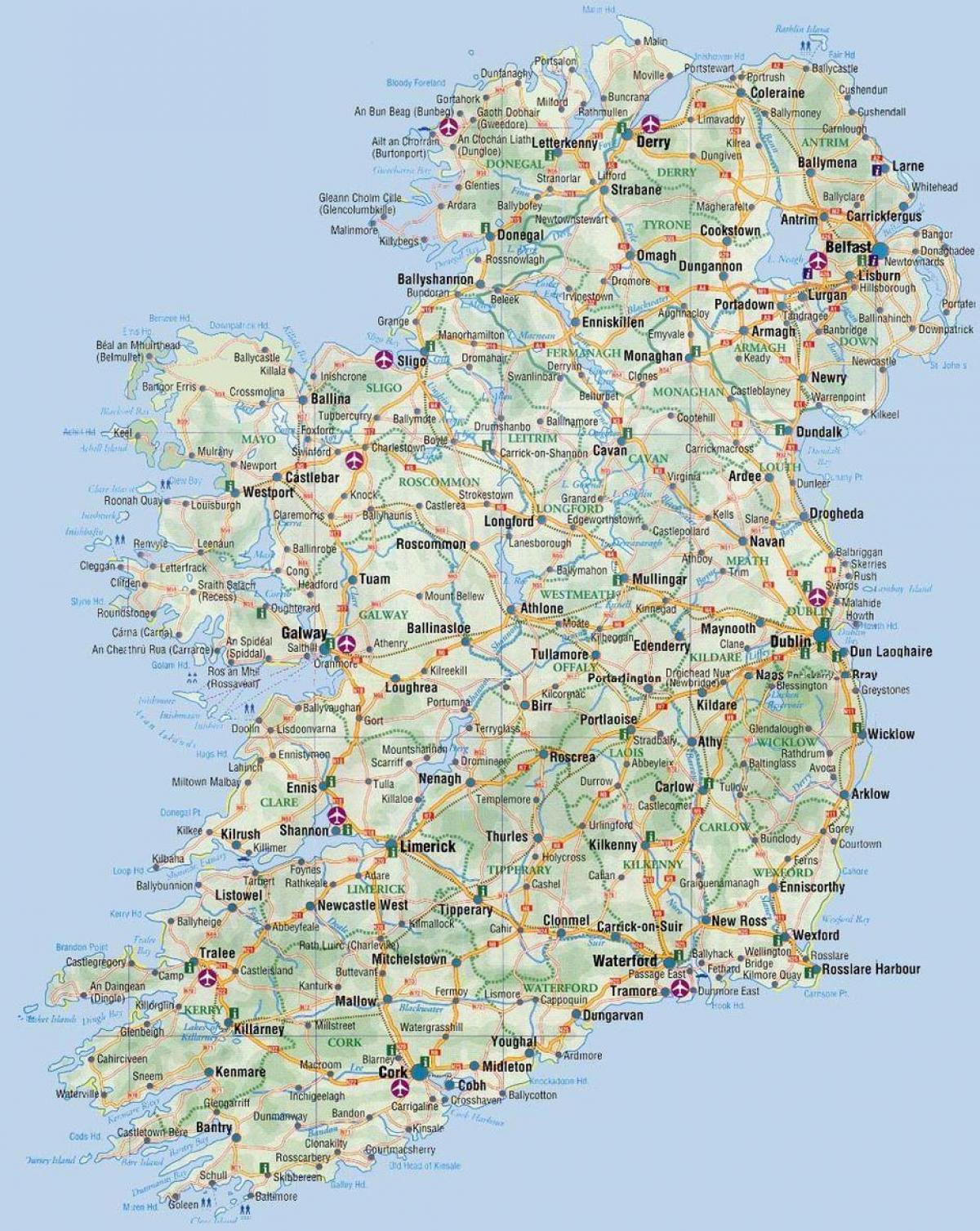 o hartă din irlanda