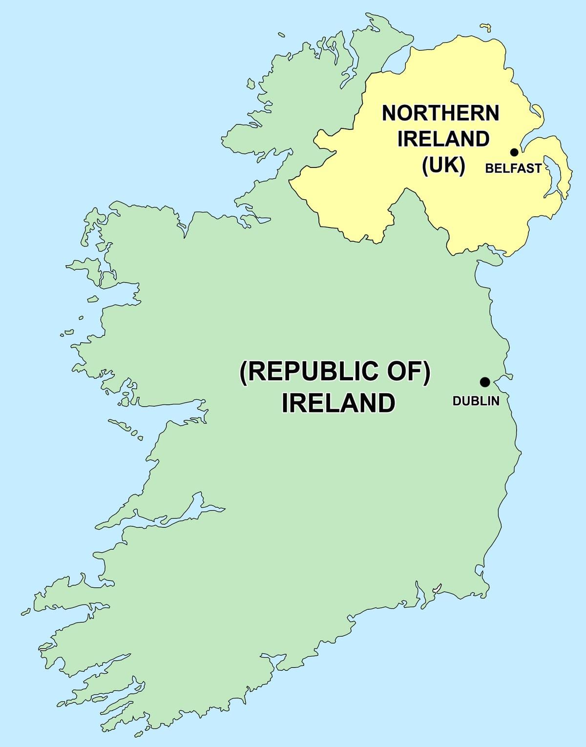 harta irlandei de nord și republica irlanda
