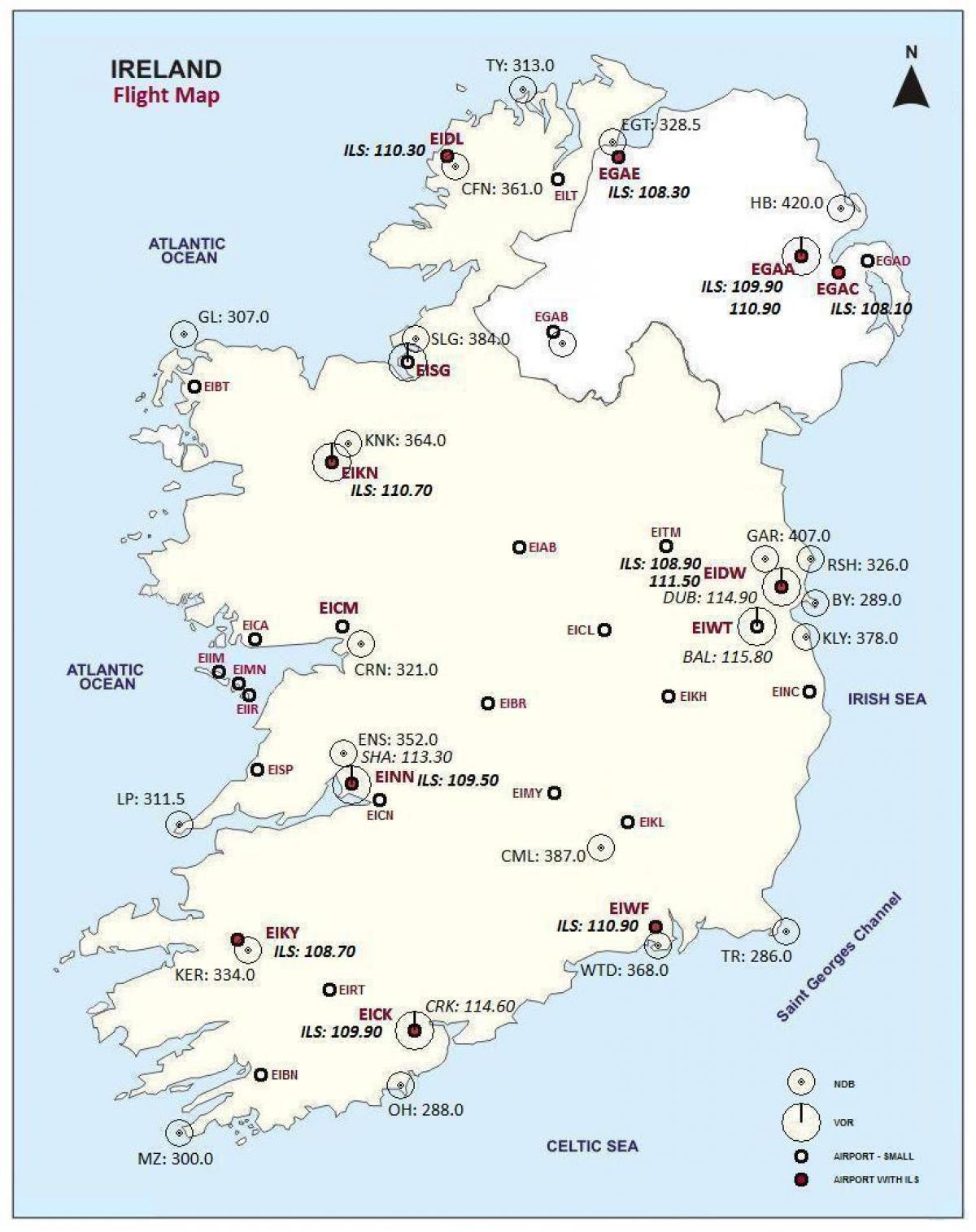 harta irlanda arată aeroporturi
