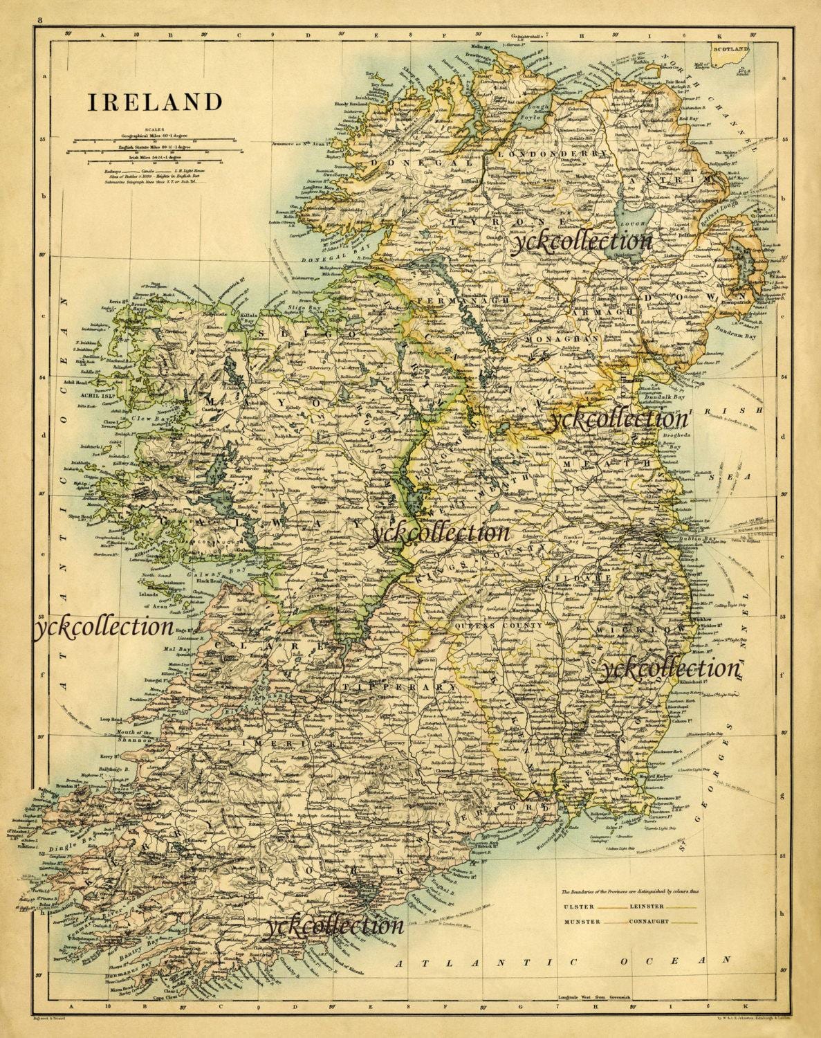 antic harta din irlanda