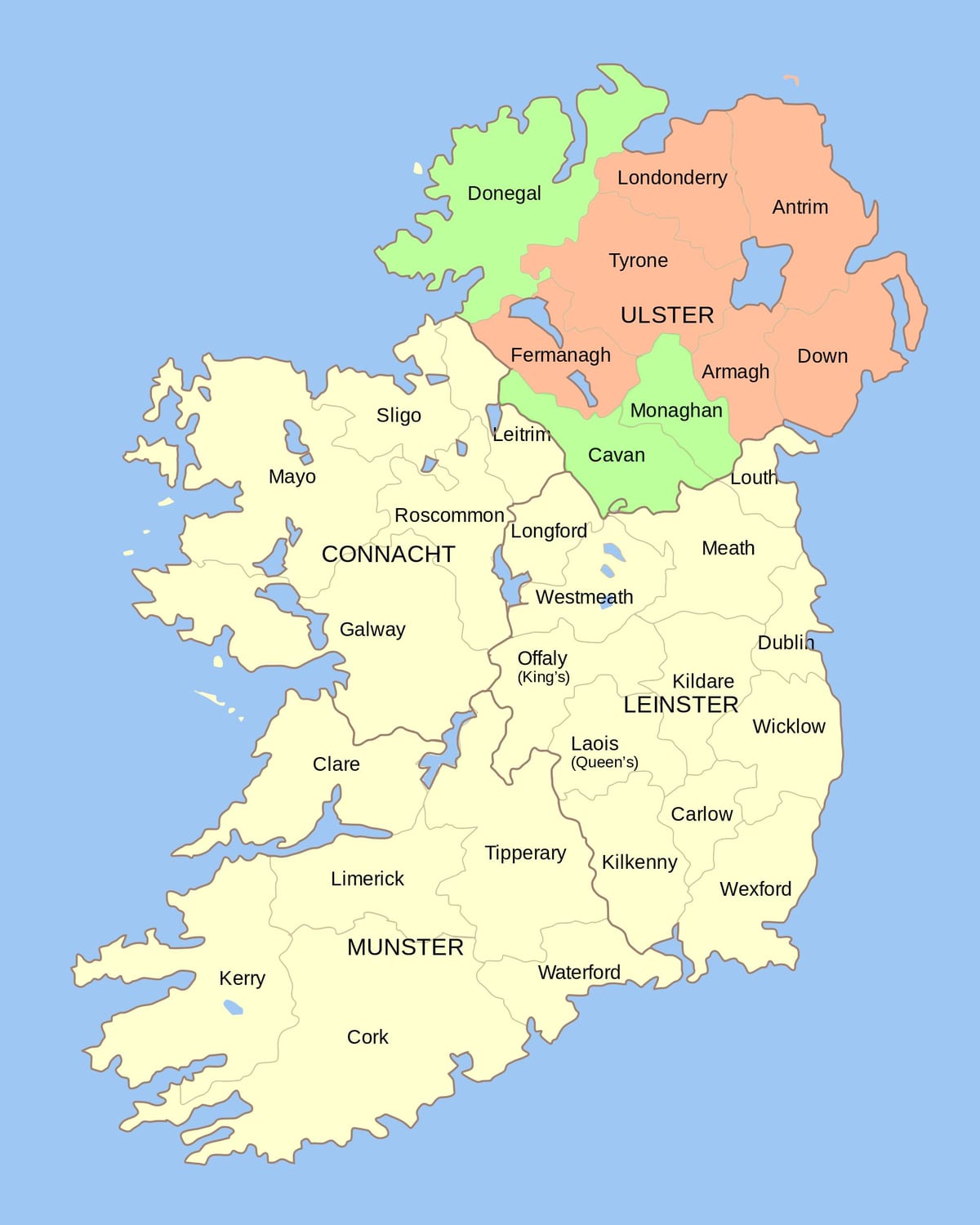 harta irlandei de interes, atractii