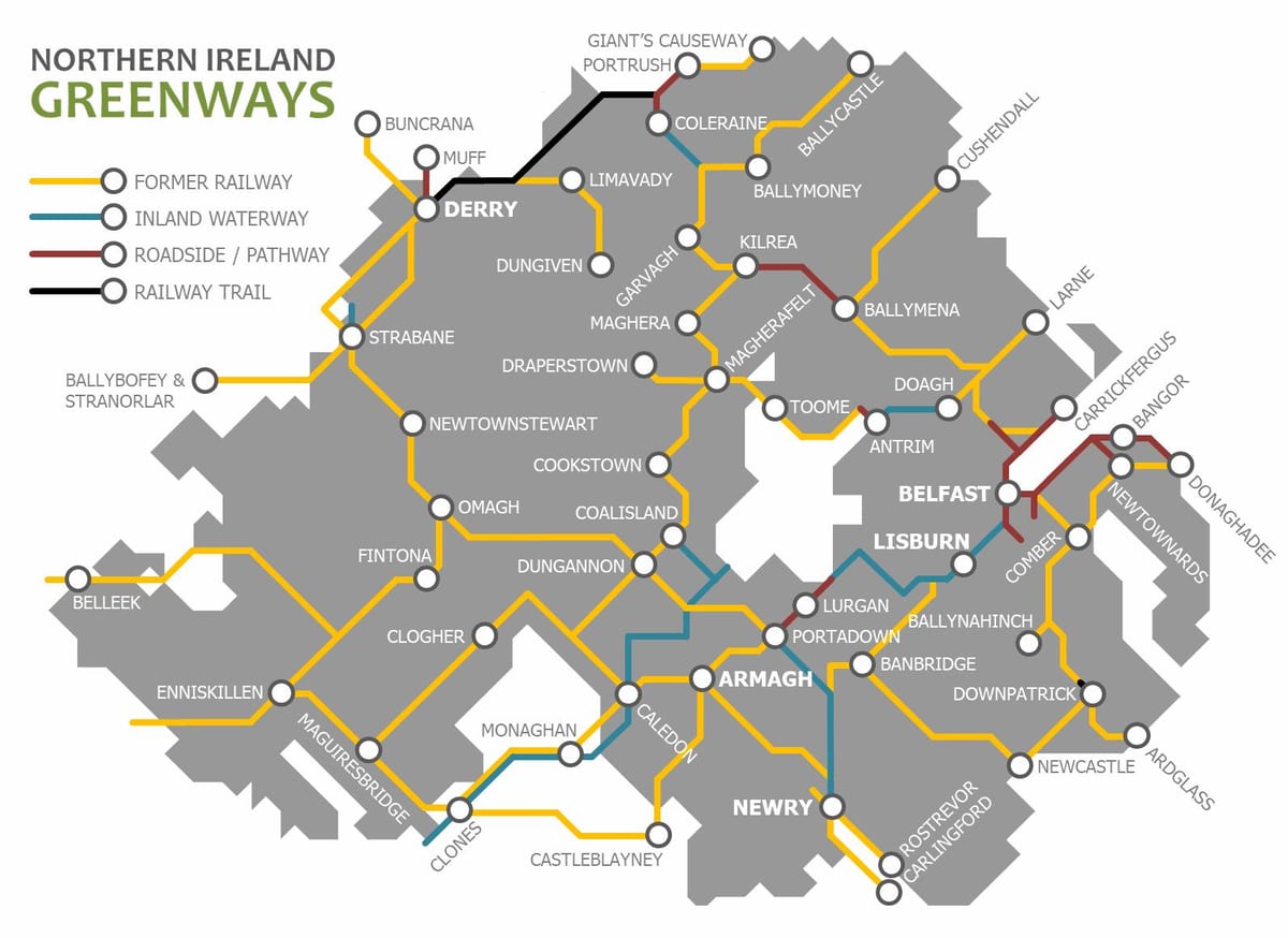 irlanda de nord tren hartă