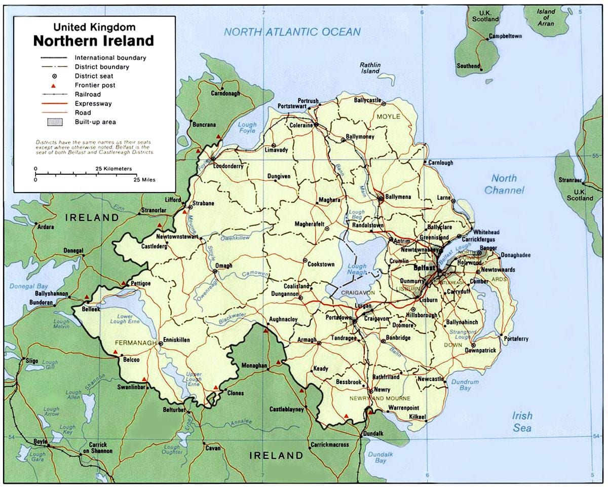 harta de n irlanda