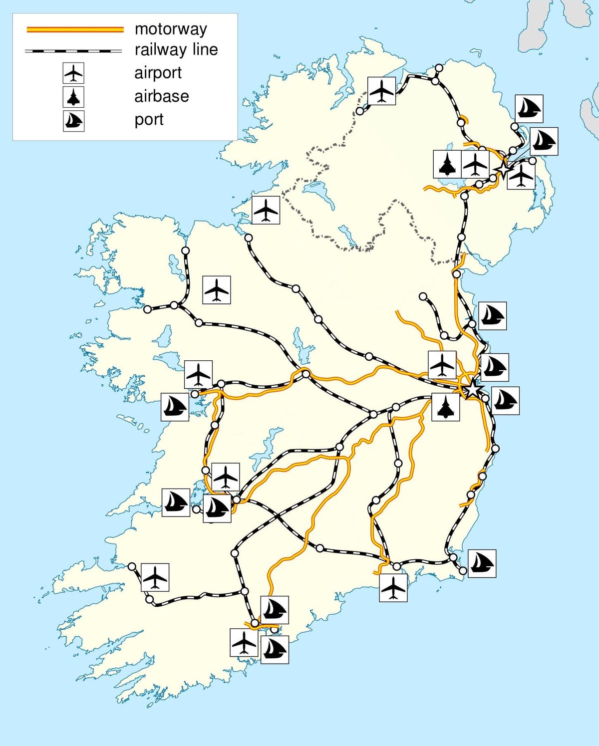 harta irlandei de transport