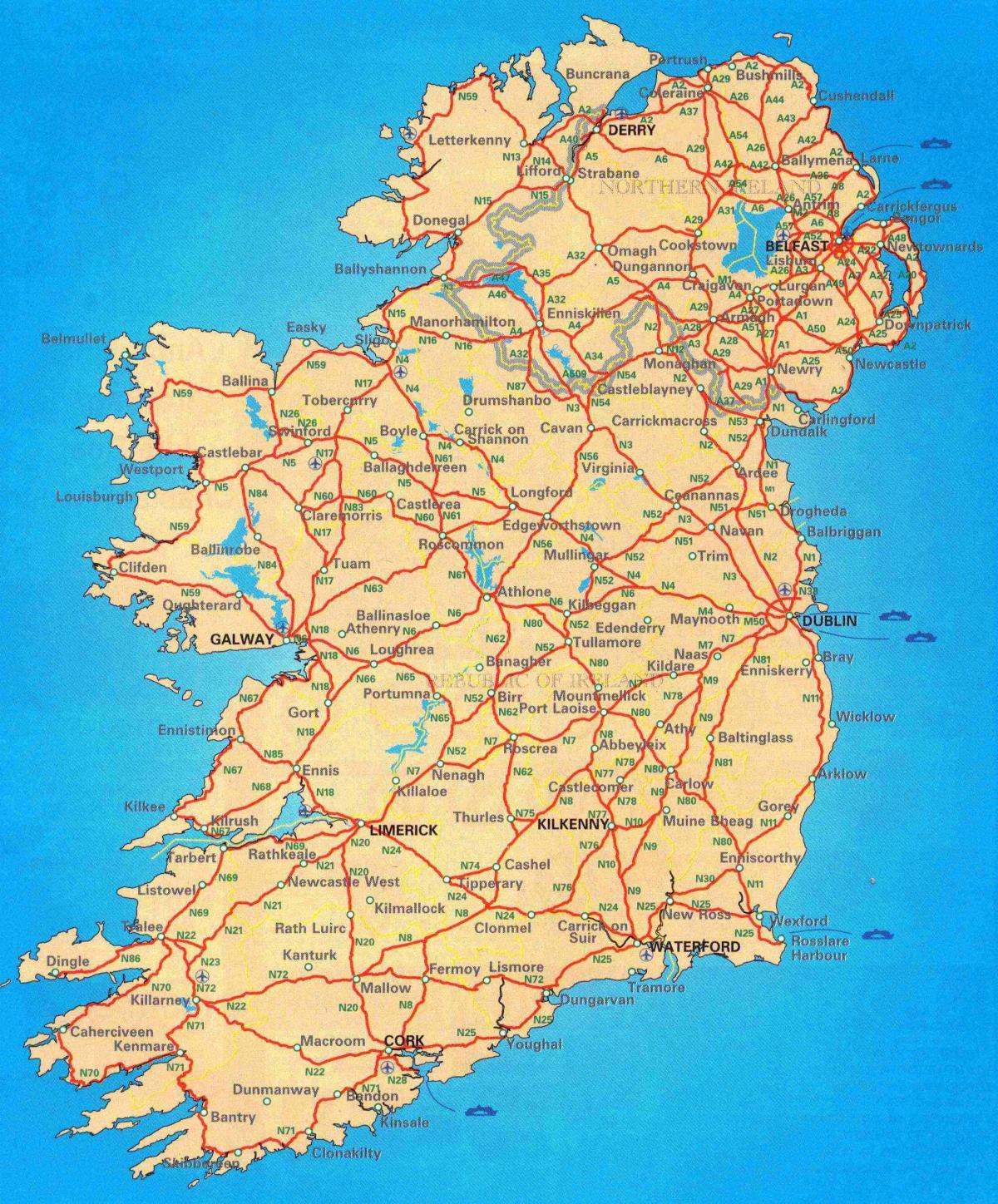 free harta rutieră din irlanda