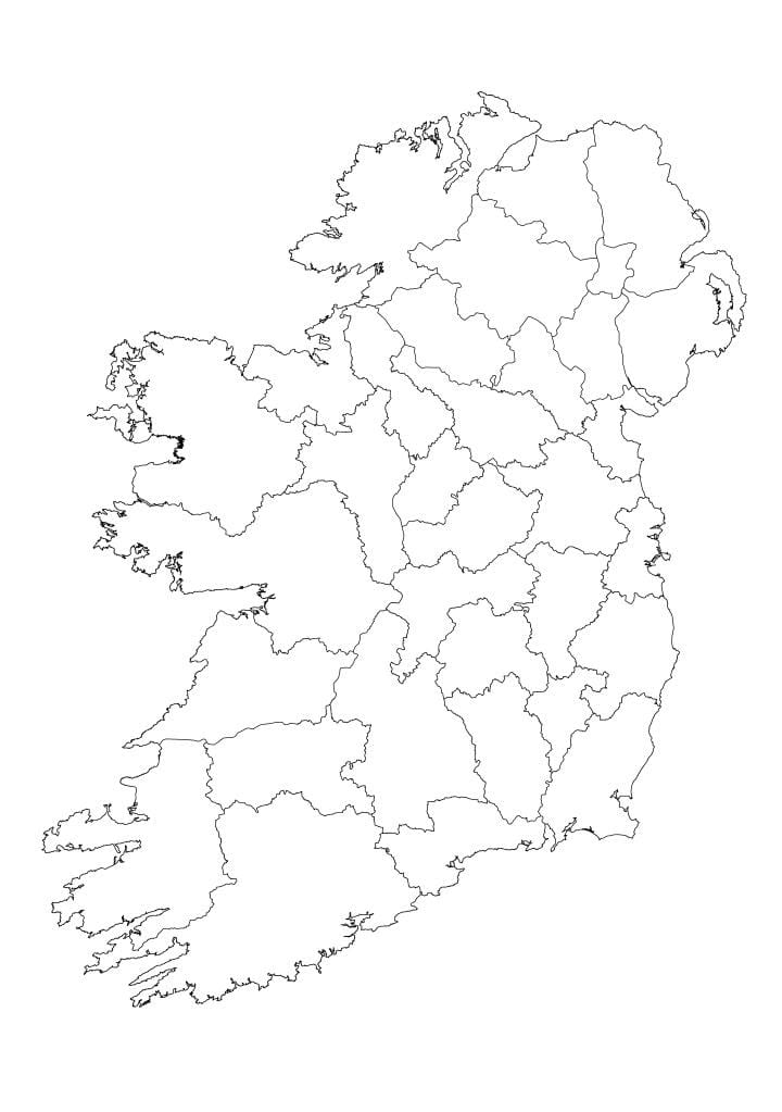 irlanda harta contur