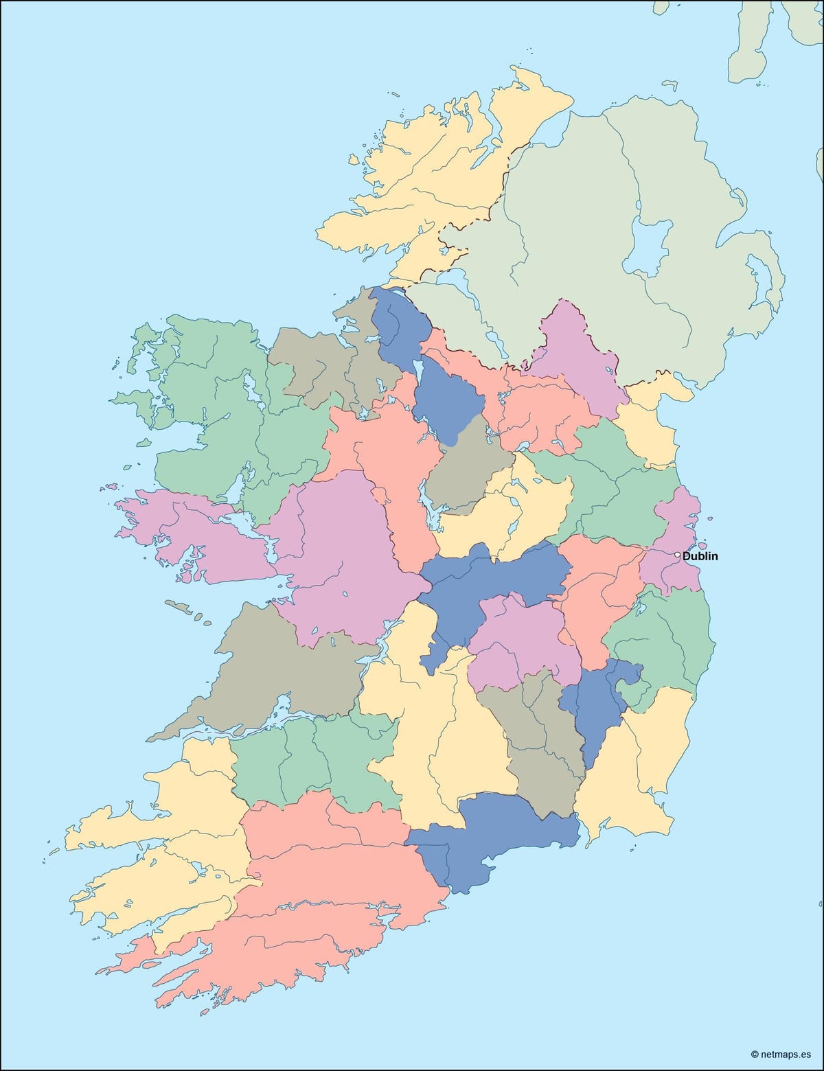 harta irlanda harta vector