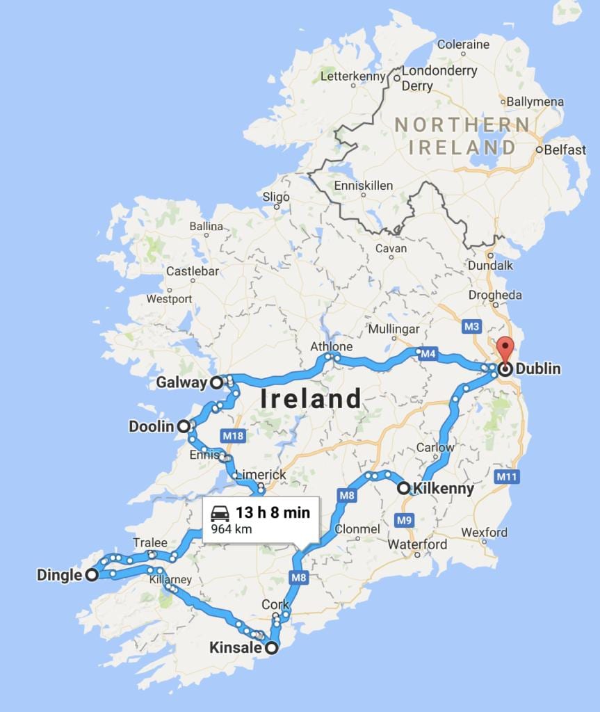 harta irlanda planificatorul de călătorie