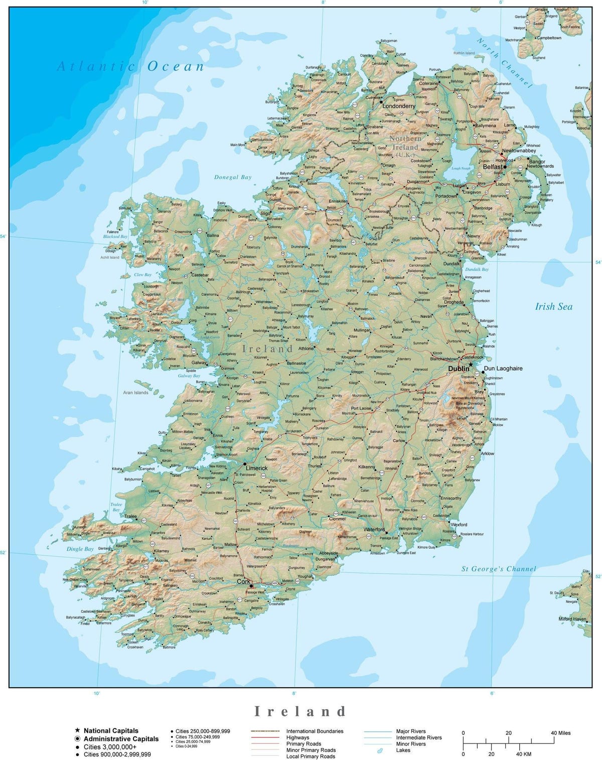 harta irlanda teren