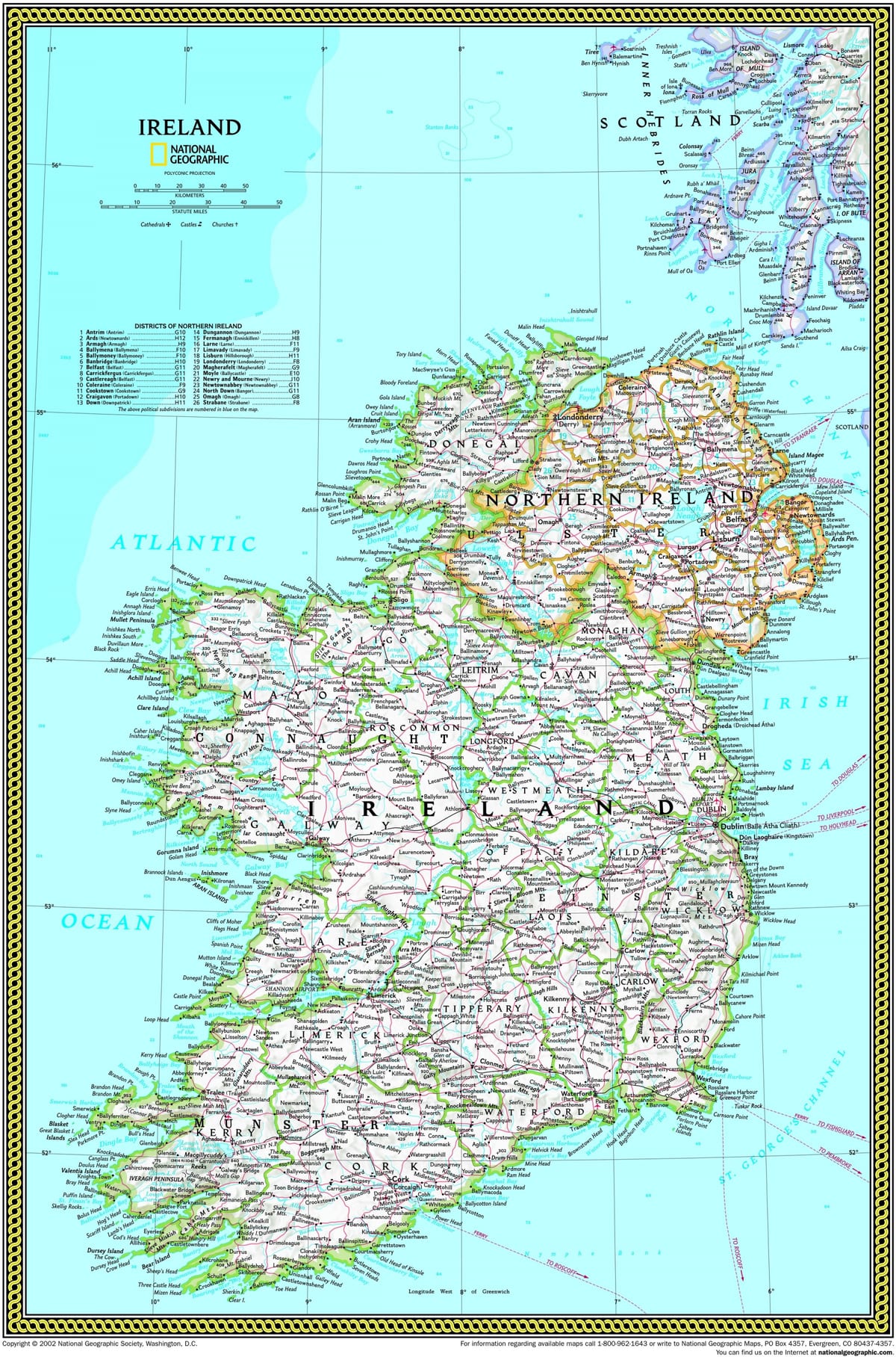 harta de national geographic harta din irlanda