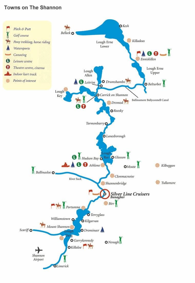 harta râului shannon, irlanda hartă