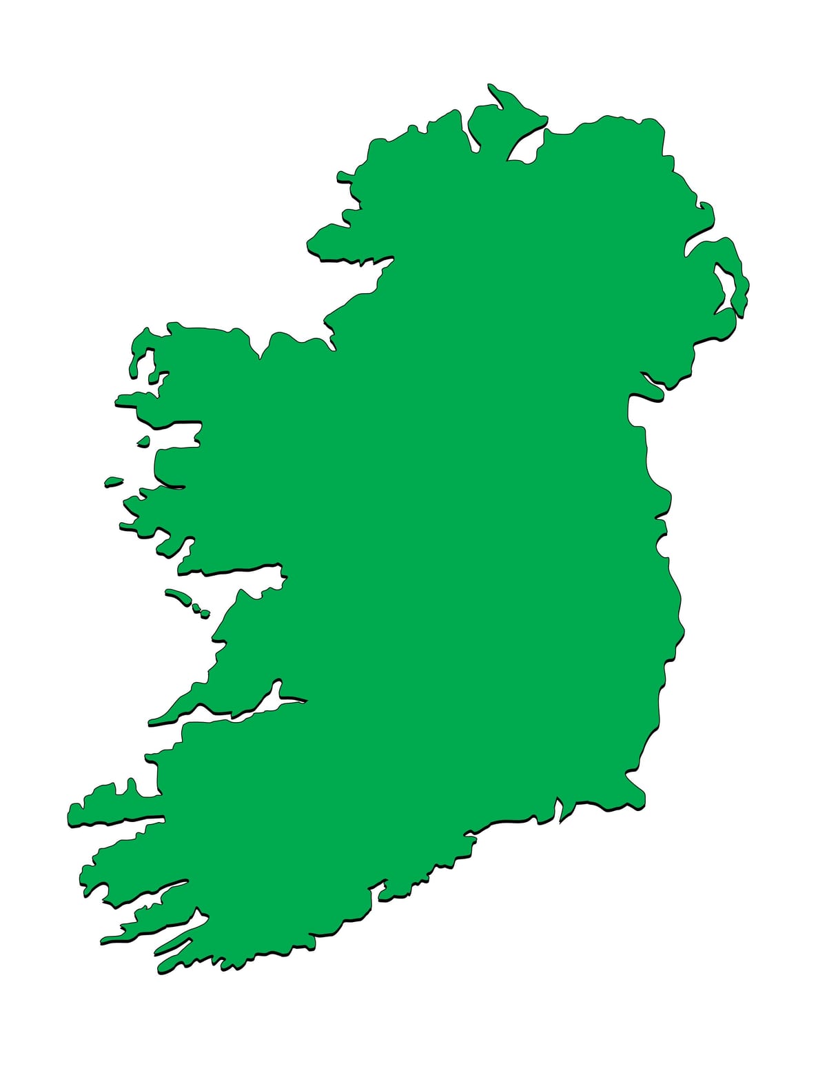 harta irlanda șablon