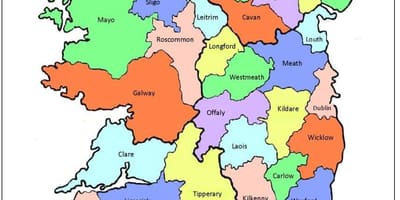 Harta irlanda 32 de județe