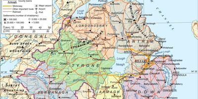 Harta aeroporturilor din irlanda de nord