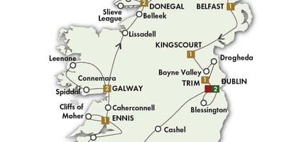 Harta de cel mai bun parcurs din irlanda