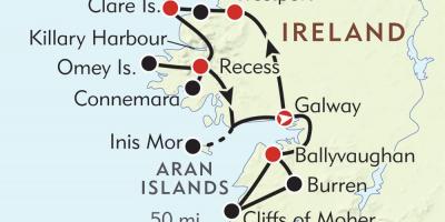 Harta de pe coasta de vest a irlandei 