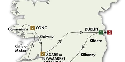 Irlanda tur de conducere hartă