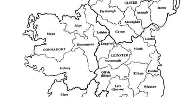 Schiță de hartă din irlanda