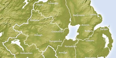 Harta regionale harta irlandei de nord
