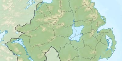 Harta fizică, harta irlandei de nord
