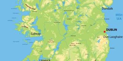 Hartă în Relief din irlanda