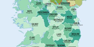 Harta irlanda de sud arată județe