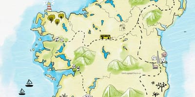 Harta de locuri pentru a vizita în irlanda