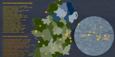 Irlanda de atractii de top hartă