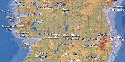 Harta irlanda munți 