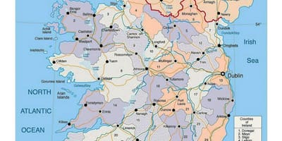Harta irlanda cu orașe