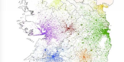 Irlanda densitatea populației hartă
