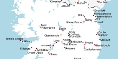Irlanda harta obiectivelor turistice