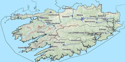 Hartă detaliată de sud-vest a irlandei